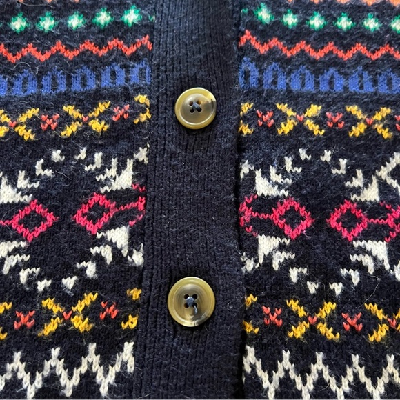 Talbots V-Neck Sweater Cardigan Fair Isle Delight size small - Picture 7 of 10